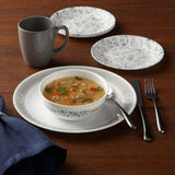 Classic 16-Piece Casual Prairie Garden Gray Glass Dinnerware Set (Service for 4)