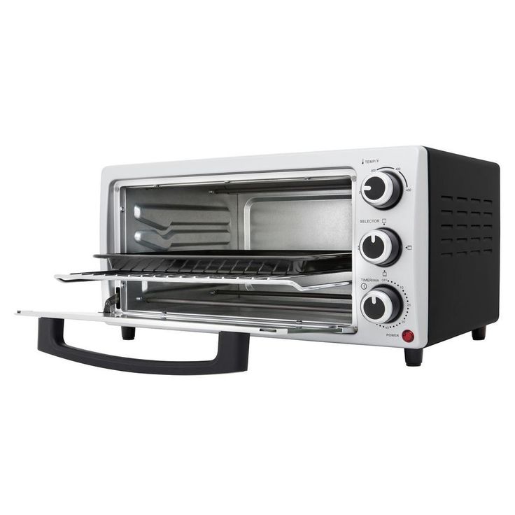 1440 W 6-Slice Silver Toaster Oven with Built-In Timer