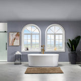 Diana 67 in. Acrylic Freestanding Double Ended Air Bath Bathtub with Drain and Overflow Included in White