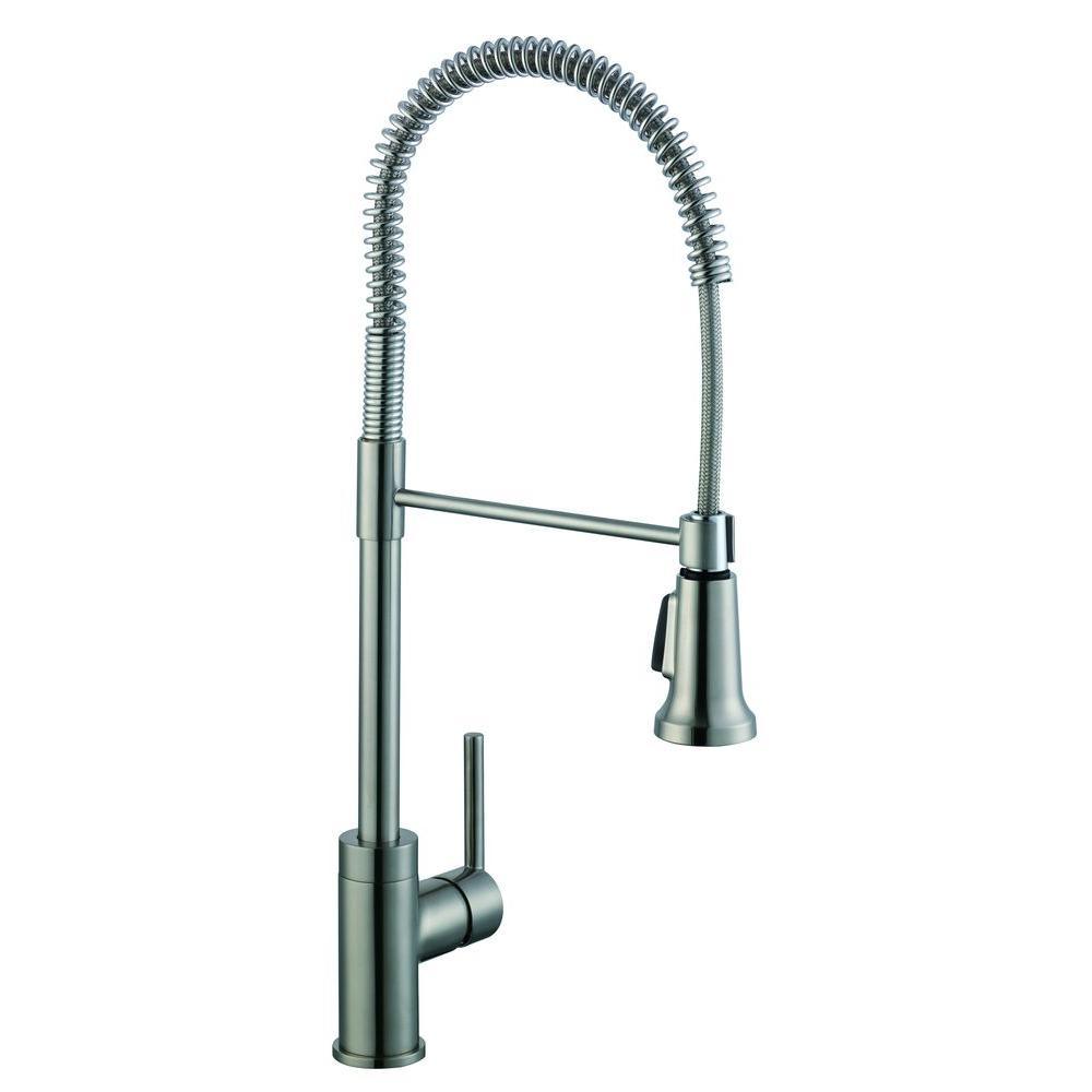 1200 Series Single-Handle Pull-Down Sprayer Kitchen Faucet in Stainless Steel - Super Arbor