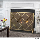 Howell Modern Gold Single Panel Iron Fire Screen - Super Arbor