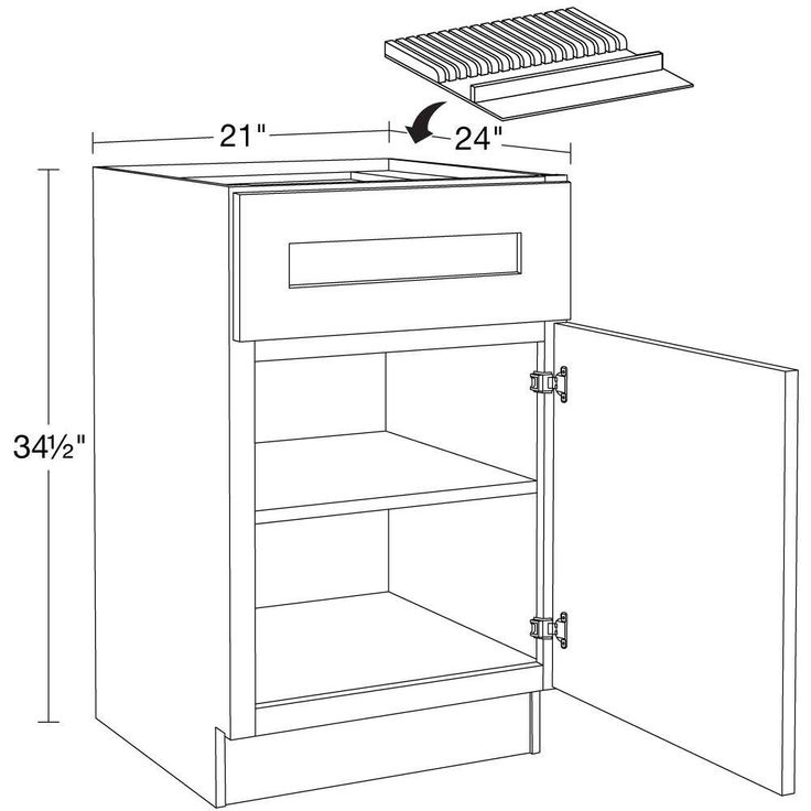 Newport 21 in. W x 24 in. D x 34.5 in. H Assembled Plywood Base Kitchen Cabinet in Pearl Gray with Knife Block RH