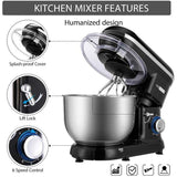 650-Watt 6 Qt. 6- Speed Black Tilt-Head Kitchen Stand Mixer with Beater, Dough Hook and Wire Whip