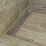 Hydro Ban 32 in. Offset Oval Brushed Steel Linear Grate