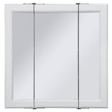 Wyndham 36 in. W x 30 in. H x 4-3/4 in. D Framed Tri-View Surface-Mount Bathroom Medicine Cabinet in White Semi-Gloss