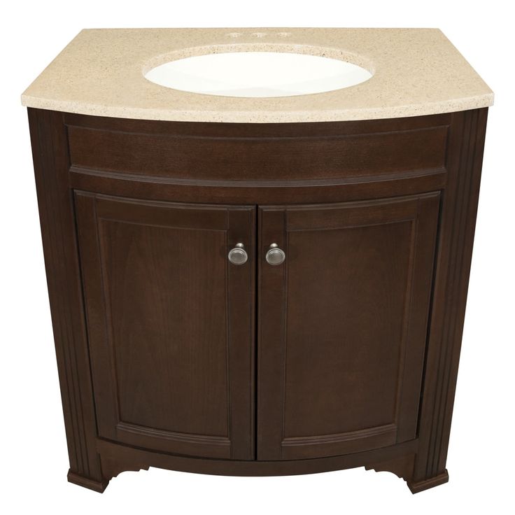 Style Selections Delyse 30-in Auburn Single Sink Bathroom Vanity with Cappuccino Solid Surface Top