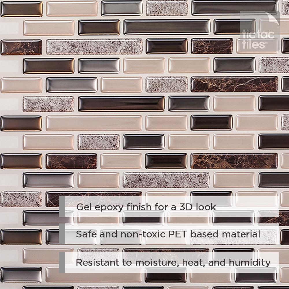 Como Crema 12 in. W x 12 in. H Peel and Stick Decorative Mosaic Wall Tile Backsplash (10-Tiles) - Super Arbor