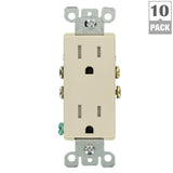 Decora 15 Amp Tamper-Resistant Duplex Outlet, Light Almond (10-Pack) - Super Arbor