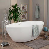 Jolie 55 in. Acrylic Flatbottom Non-Whirlpool Soaking Bathtub in White - Super Arbor