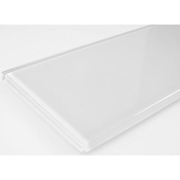 ABOLOS Metro Snow White Subway 3 in. x 12 in. Glossy Glass Wall Tile (10 sq. ft. / case)