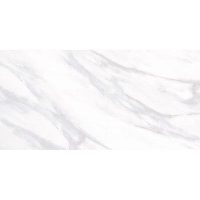 Bianco Carrara 12-in x 24-in Glazed Ceramic Marble Look Floor Tile - Same Day Delivery