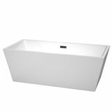 Sara 67 in. Acrylic Flatbottom Bathtub in White with Matte Black Trim