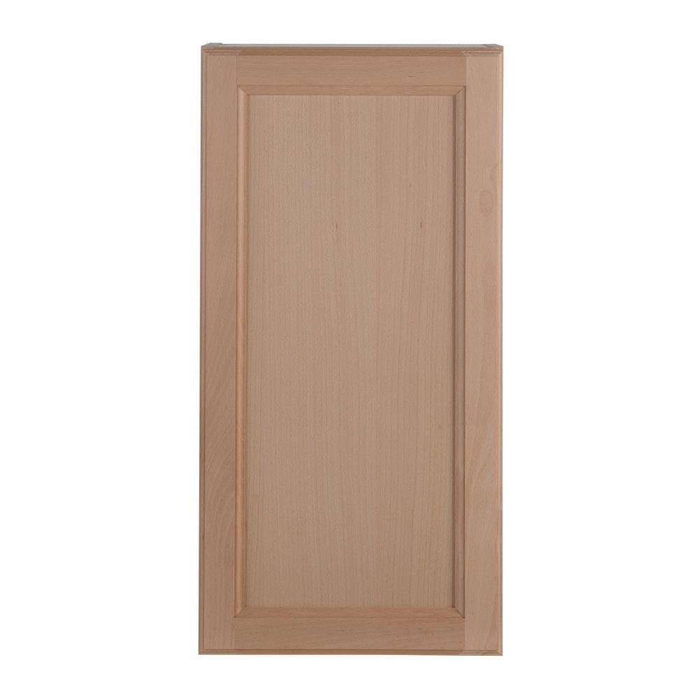 Easthaven Shaker Assembled 36x30x12 in. Frameless Wall Cabinet in Unfinished Beech - Super Arbor