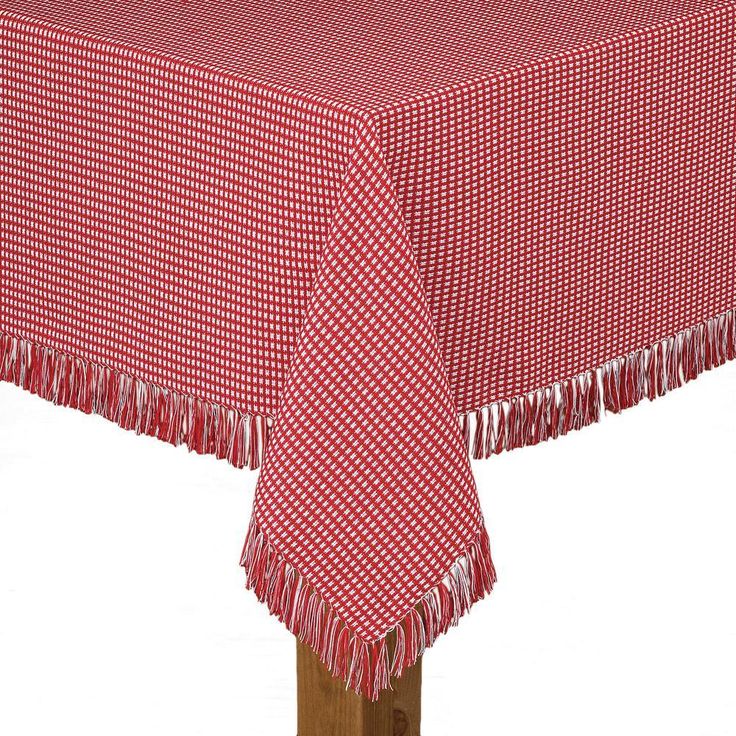 Homespun Fringed 60 in. x 84 in. Marine 100% Cotton Tablecloth