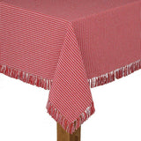 Homespun Fringed 60 in. x 84 in. Marine 100% Cotton Tablecloth