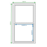 RELIABILT 150 Series New Construction 35-1/2-in x 71-1/2-in x 3-1/4-in Jamb Black Vinyl Dual-pane Single Hung Window Half Screen Included