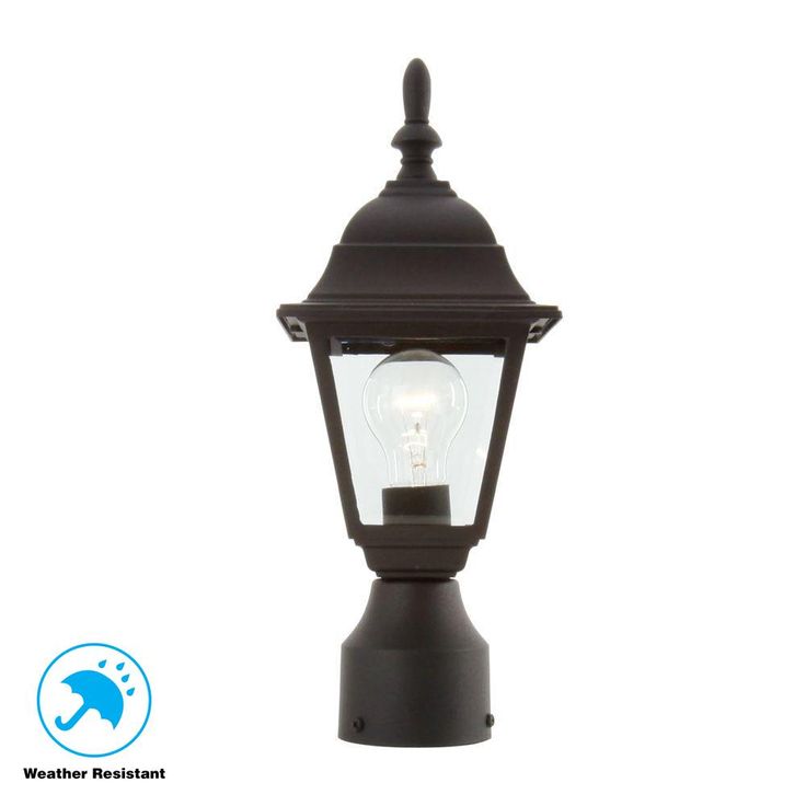 1-Light Black Outdoor Lamp