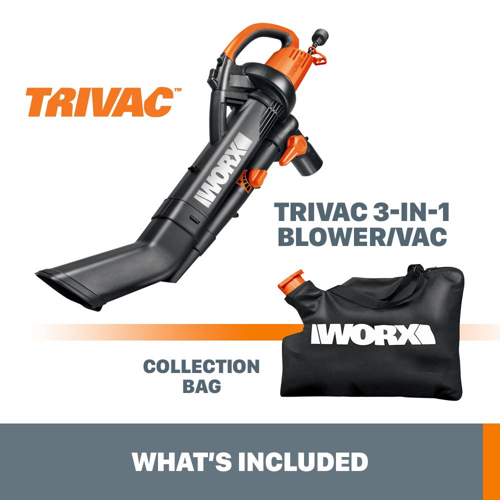 Worx 120 MPH 350 CFM 12 Amp Electric Leaf Blower/Mulcher/Vac with Metal Impeller - Super Arbor