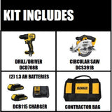ATOMIC 20-Volt MAX Li-Ion Brushless Cordless Compact 1/2 in. Drill Driver with Bonus Cordless Circular Saw (Tool-Only) - Super Arbor