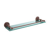 22 in. L  x 3 in. H  x 5 in. W Clear Glass Bathroom Shelf with Gallery Rail in Satin Nickel - Super Arbor