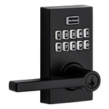 917 SmartCode Matte Black Contemporary Electronic Single-Cylinder Halifax Door Lever Featuring SmartKey Security - Super Arbor