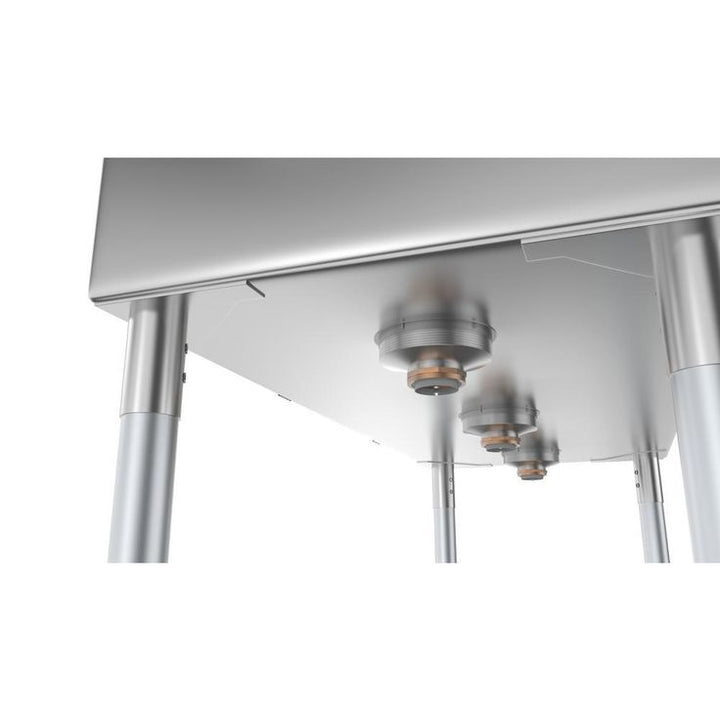 Freestanding Stainless Steel 51 in. 2-Hole Triple Bowl Commercial Kitchen Sink Left Drainboard