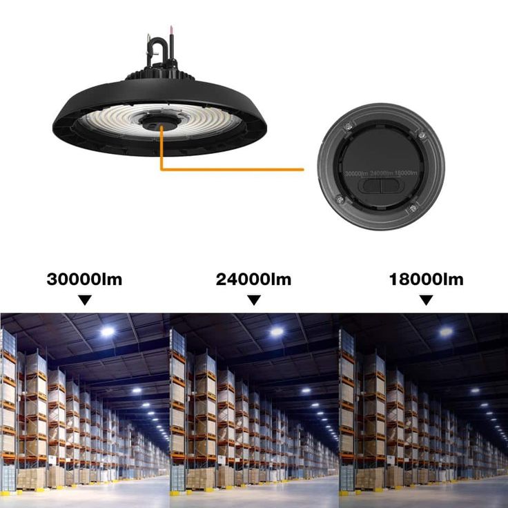 Commercial Electric 14 in. Black Integrated LED Dimmable High Bay Light at 30000 Lumens, 5000K Daylight
