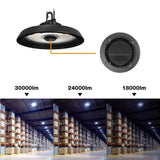 Commercial Electric 14 in. Black Integrated LED Dimmable High Bay Light at 30000 Lumens, 5000K Daylight