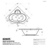 Malachite 5 ft. Acrylic Corner Drop-in Whirlpool Air Bathtub in White - Super Arbor