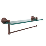 Waverly Place 16 in. L  x 5 in. H  x 5 in. W Paper Towel Holder with Clear Glass Shelf in Satin Nickel - Super Arbor