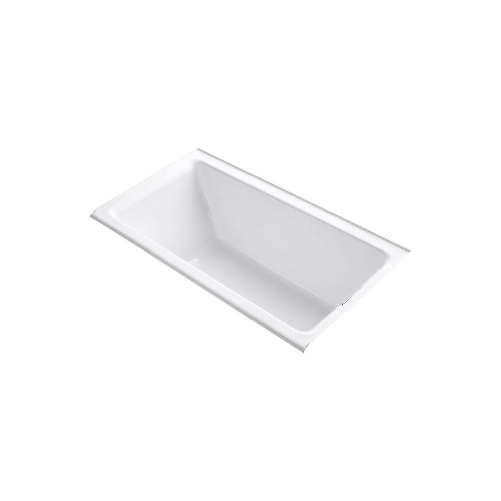 Tea-for-Two 5.5 ft. Left-Hand Drain with Integral Flange Cast Iron Bathtub in White - Super Arbor