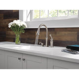 Lakeview Single-Handle Pull-Down Sprayer Kitchen Faucet with Soap Dispenser in Stainless - Super Arbor