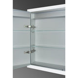 Kona 35.5 in. x 27.625 in. Lighted Impressions Frameless Recessed LED Mirror Medicine Cabinet in Aluminum - Super Arbor