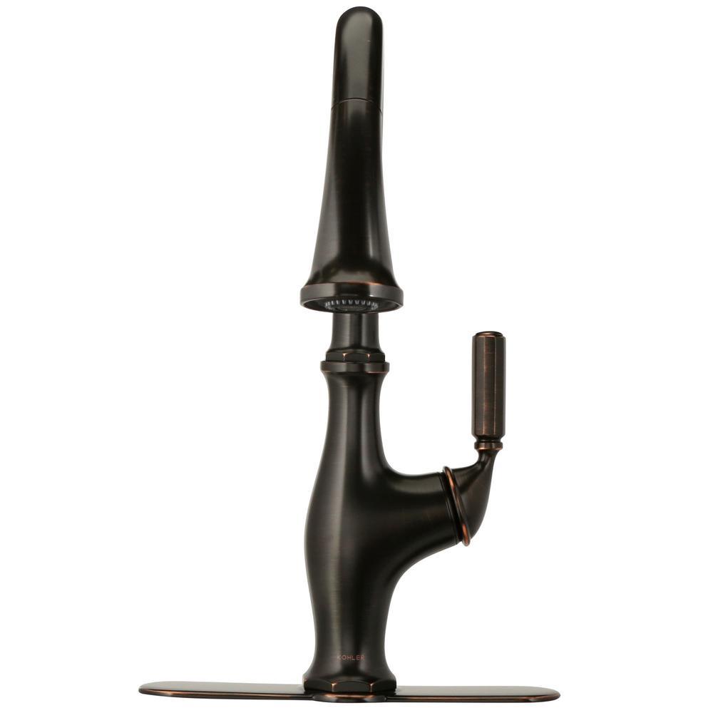 Worth Single-Handle Pull-Down Sprayer Kitchen Faucet in Oil Rubbed Bronze - Super Arbor
