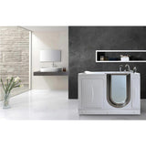 Petite 52 in. Acrylic Walk-In Whirlpool and Air Bath Bathtub in White, Thermostatic Faucet Set, RHS 2 in. Dual Drain - Super Arbor