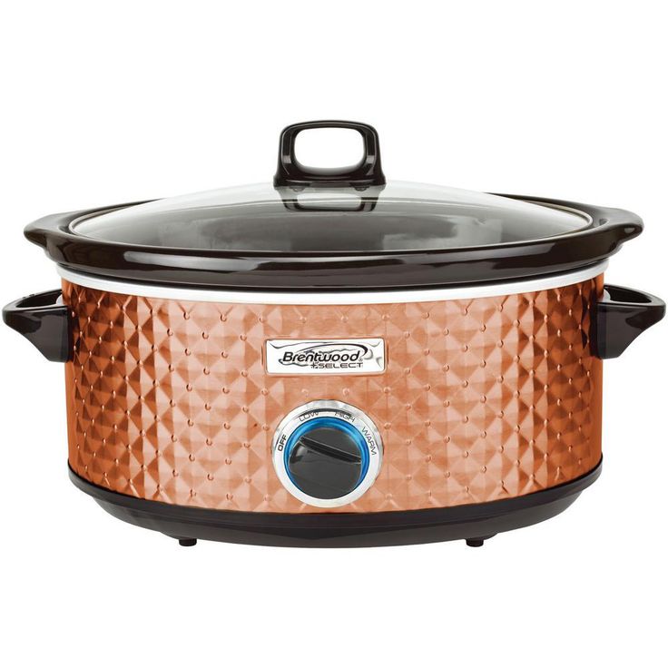 Diamond 7 Qt. Copper Slow Cooker with Tempered Glass Lid