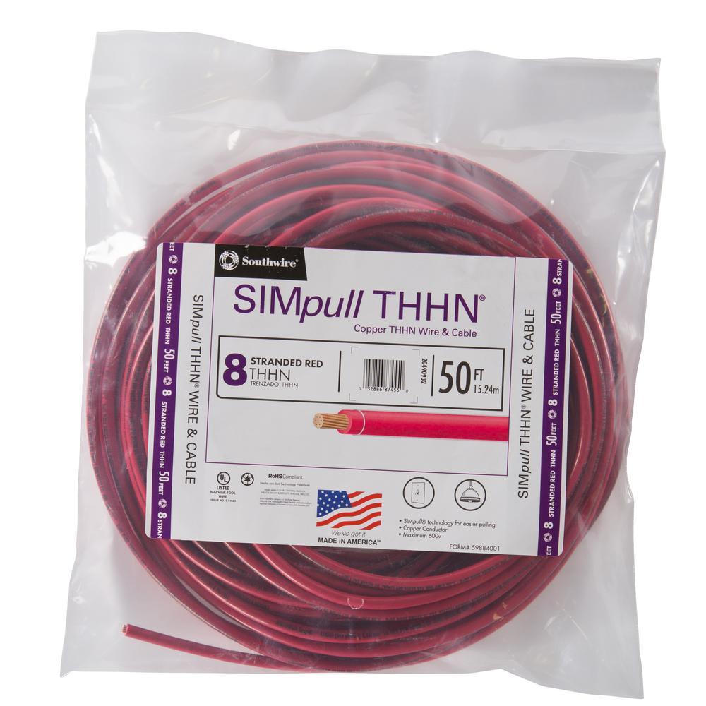 500 ft. 8 Black Stranded CU SIMpull THHN Wire - Super Arbor