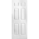 30 in. x 80 in. Textured 6-Panel Hollow Core Primed Composite Interior Door Slab - Super Arbor