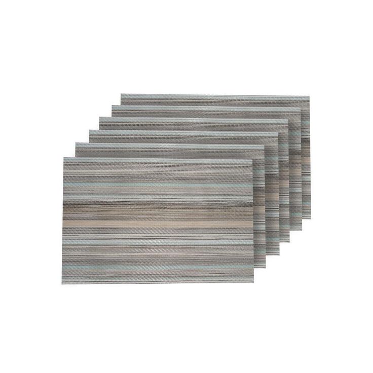 Multistripes Multi-Color Woven Textilene Reversible Rectangle Placemats (Set of 6)