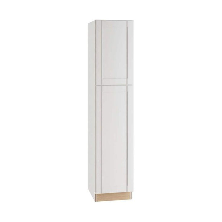 Home Decorators Collection Washington Vesper White Plywood Shaker Assembled Utility Pantry Kitchen Cabinet Soft Close R 18 in W x 24 in D x 96 in H
