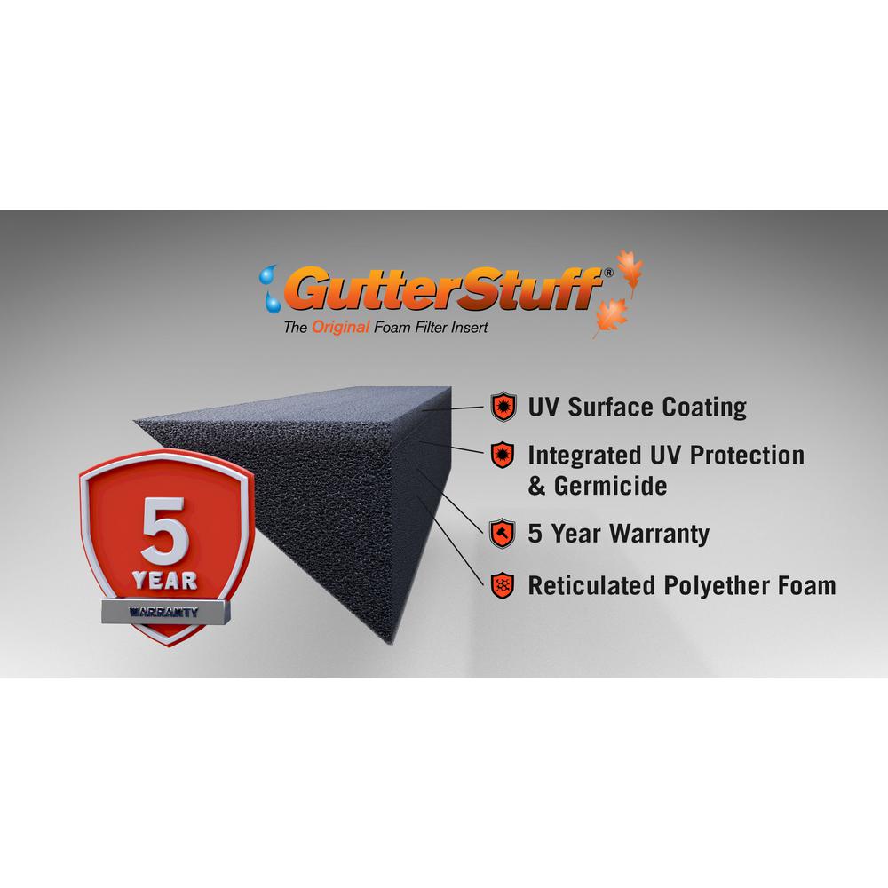 Original 4 ft. Foam Filter Plastic Gutter Guard for 4 in. K-Style (48-Pack)