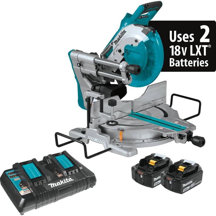 18-Volt Lithium-Ion Brushless Cordless 10 in. Dual-Bevel Sliding Compound Miter Saw and Portable Rise Miter Saw Stand