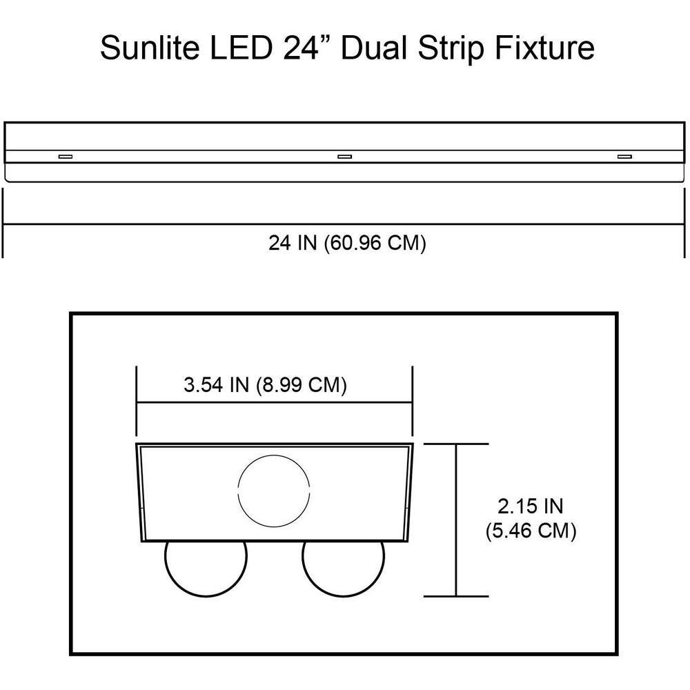 2 ft. 120-Watt Integrated LED Cool White (4000K) Linear Dual Strip White Flush Mount Strip Light Fixture - Super Arbor