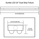 2 ft. 120-Watt Integrated LED Cool White (4000K) Linear Dual Strip White Flush Mount Strip Light Fixture - Super Arbor
