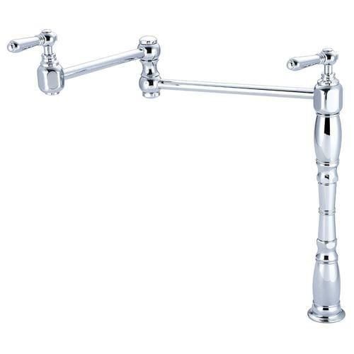 Pioneer Industries Americana Polished Chrome 2-Handle Deck-Mount Pot Filler Handle Kitchen Faucet
