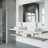 Dianthus White Matte Stone Vessel Bathroom Sink and Seville Bathroom Vessel Faucet in Brushed Nickel - Super Arbor