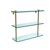 16 in. L x 15 in. H x 5 in. W 3-Tier Clear Glass Bathroom Shelf in Antique Pewter - Super Arbor