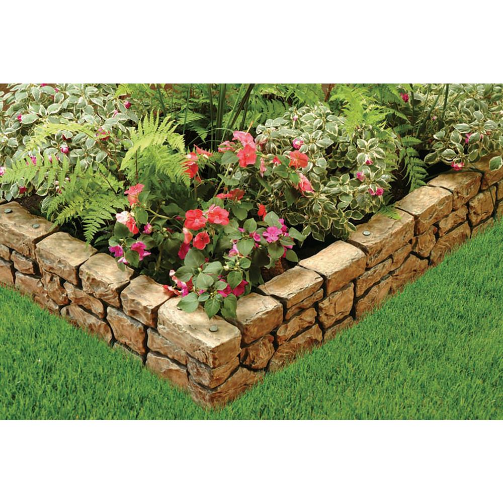Dalen Products 6 in. x 10 ft. Tan Stone Wall Border - Super Arbor