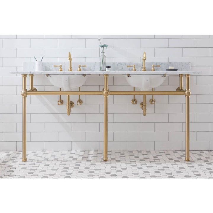Embassy 72 in. Brass Washstand Legs and Connectors in Satin Gold PVD - Super Arbor