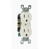 15 Amp Residential Grade Grounding Duplex Outlet, White (10-Pack) - Super Arbor